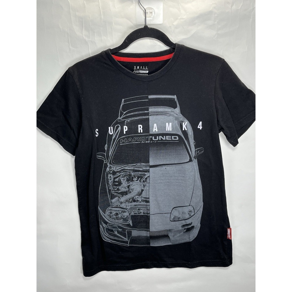 Hard Tuned Black Supra MK4 Split Tee Size S Dual Sided Racing Tuning Street